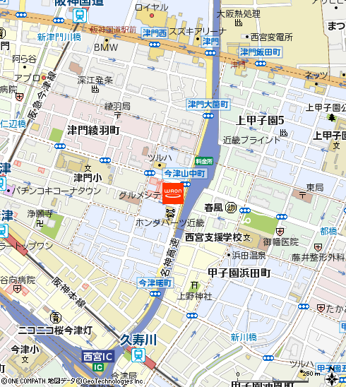 グルメシティ今津店付近の地図